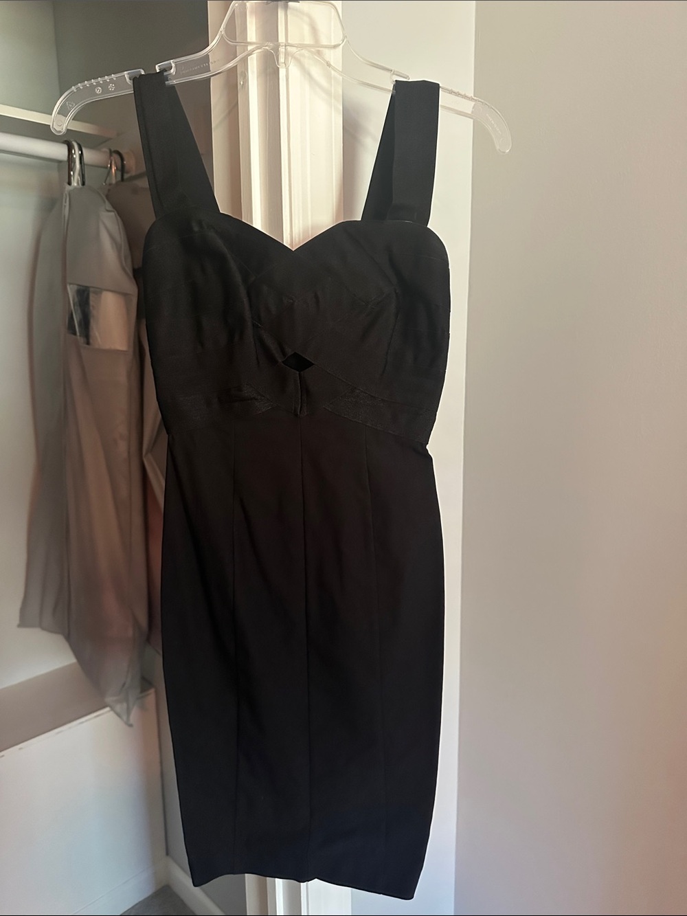 Guess Black Sleeveless Midi Sheath Dress